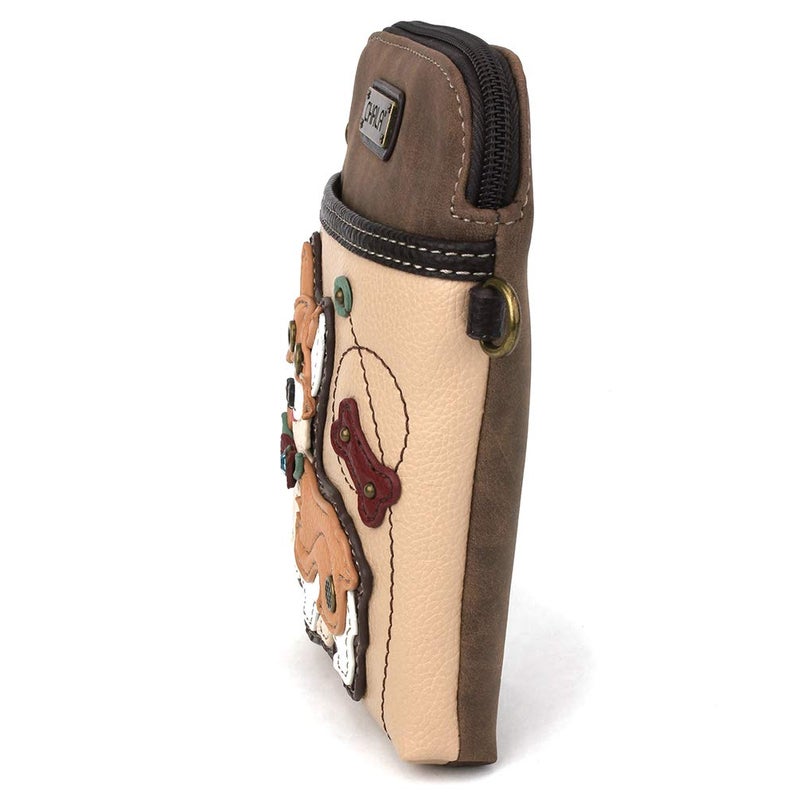 CHALA Dog Collection Cell Phone Crossbody Purse-Women PU Leather/Canvas Multicolor Handbag with Adjustable Strap - Corgi - ivory - Image 3